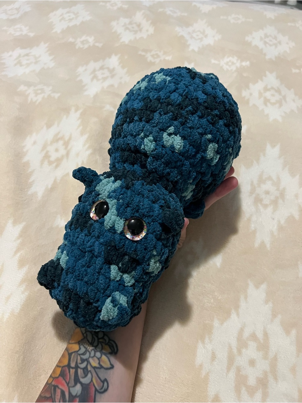 Chunky Plush Crocheted Hippo ✨